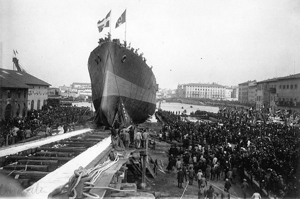 Launching  Georgios Averof  12 March, 1910