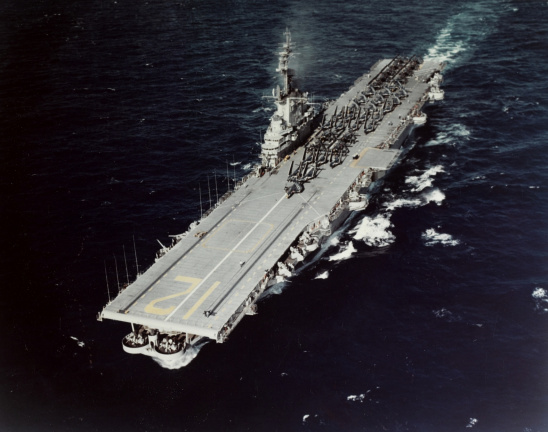 USS Hornet (CVA-12) en route to Guantanamo Bay on 10 January 1954 (80-G-K-17108)